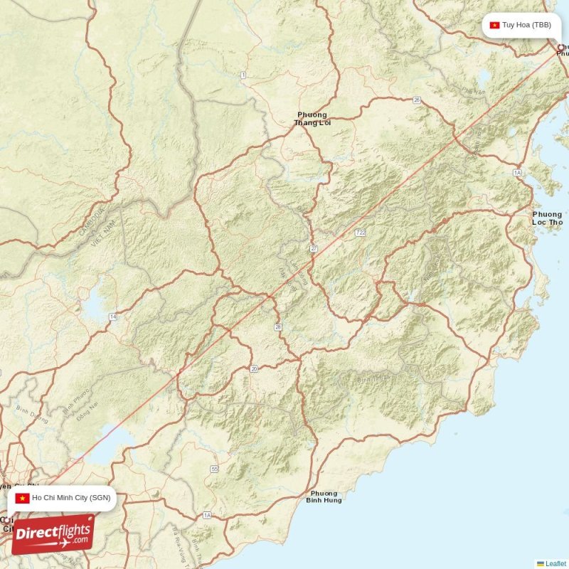 SGN - TBB route map