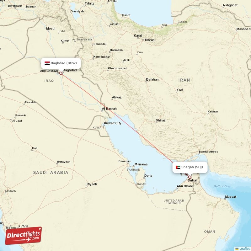 SHJ - BGW route map