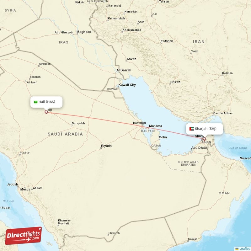 SHJ - HAS route map