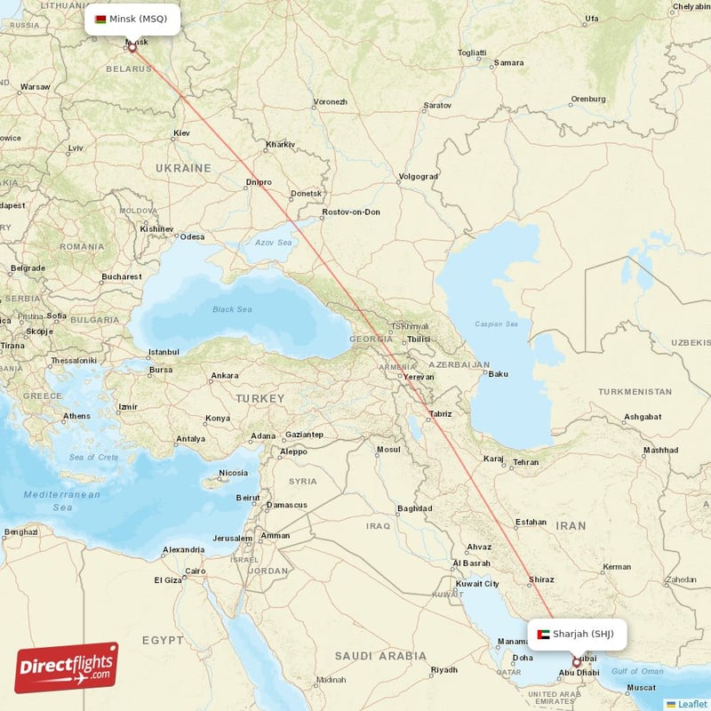 SHJ - MSQ route map