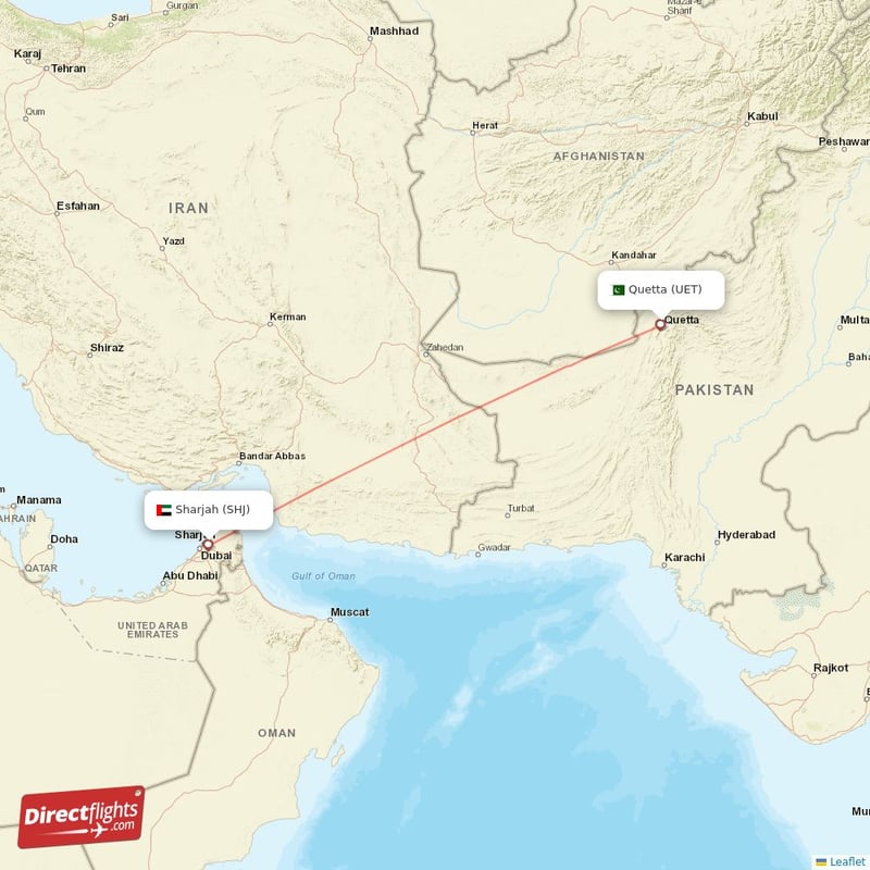 SHJ - UET route map