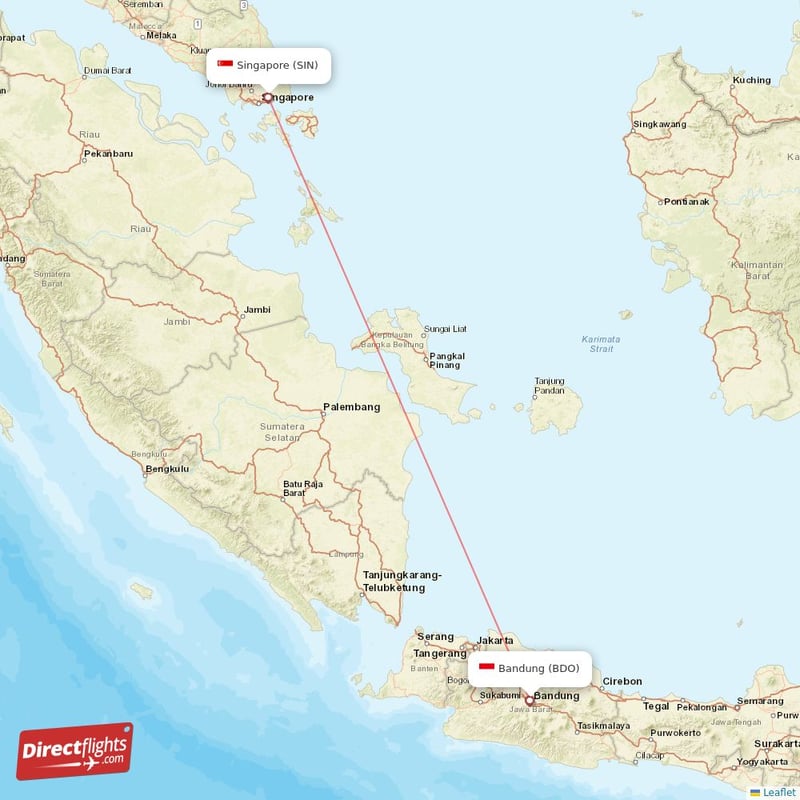 SIN - BDO route map