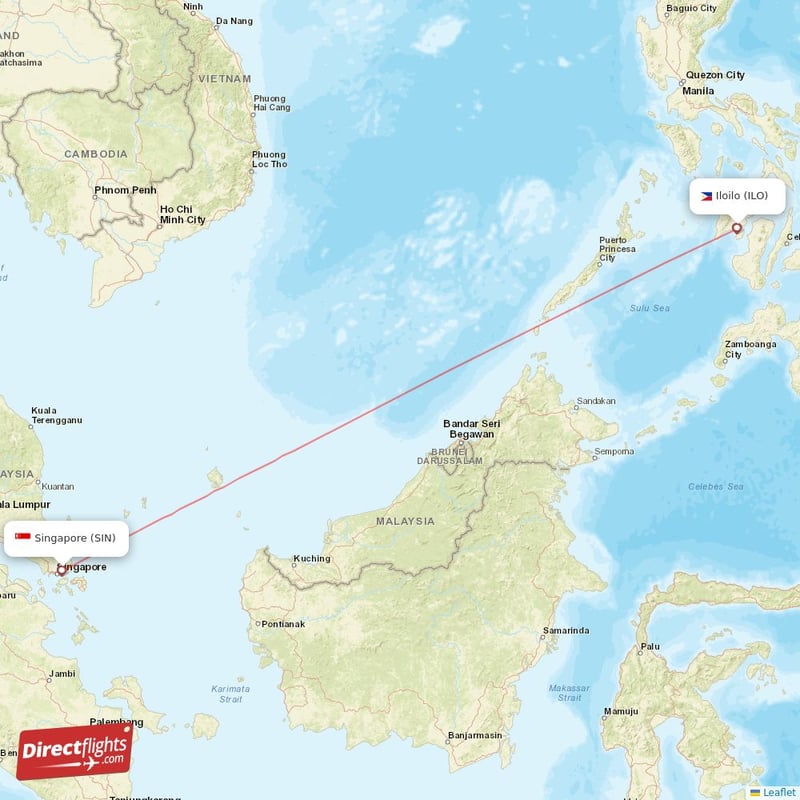 SIN - ILO route map