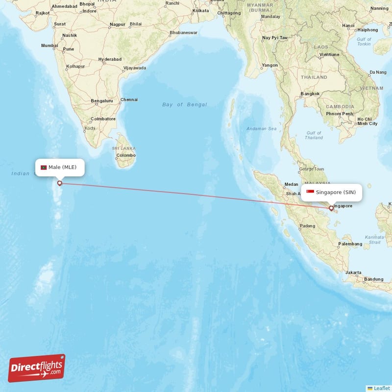 SIN - MLE route map