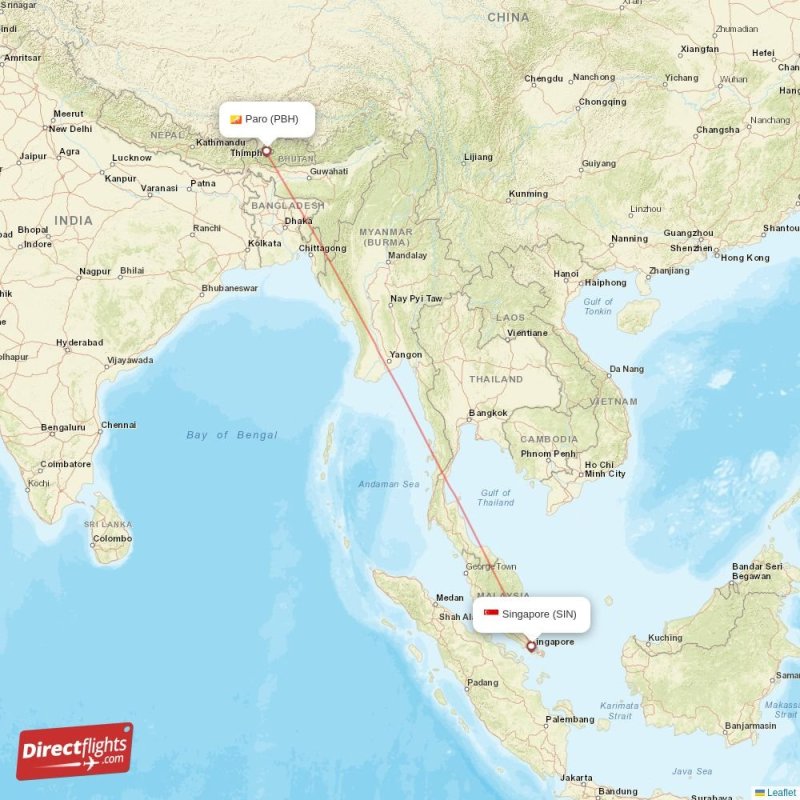 Direct flights from Singapore to Paro, SIN to PBH non-stop ...