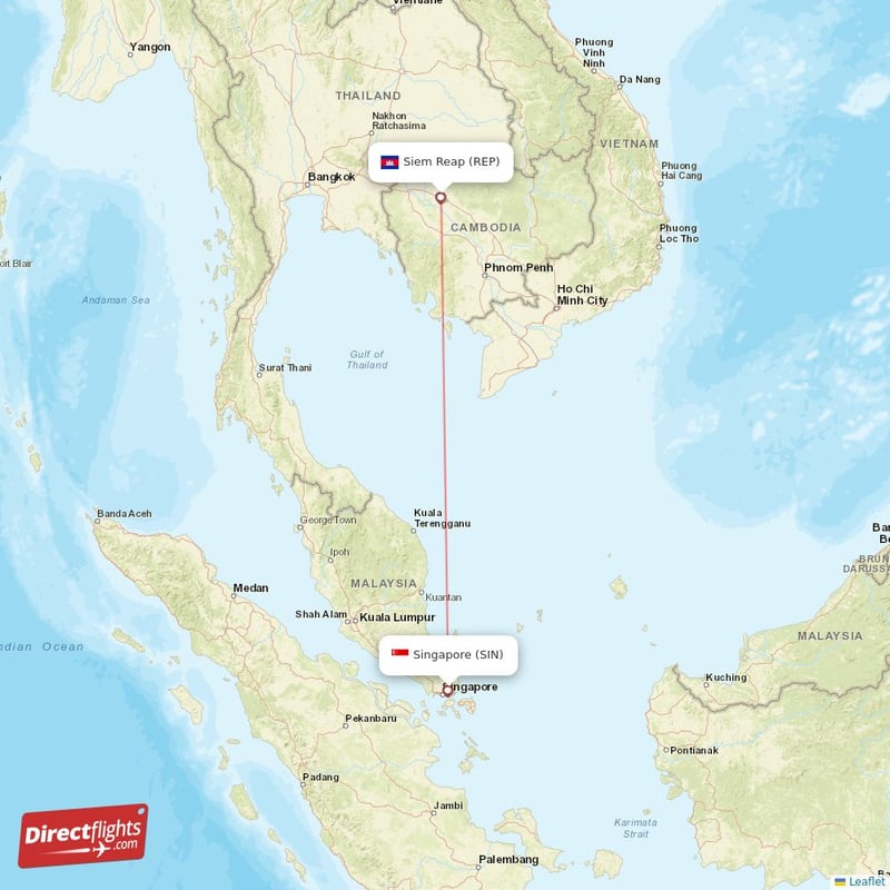 SIN - REP route map