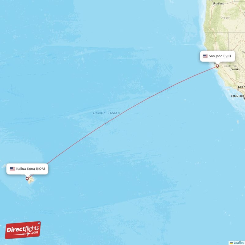 SJC - KOA route map