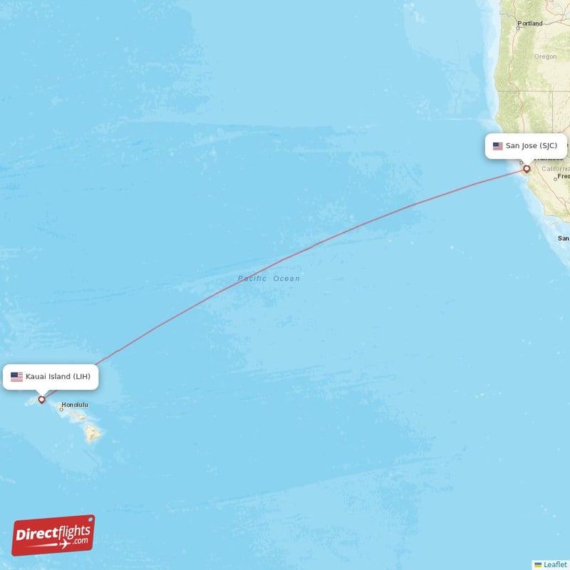 SJC - LIH route map