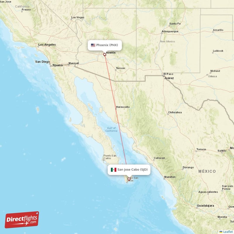 SJD - PHX route map