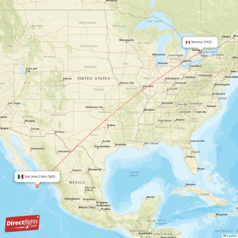 SJD - YYZ route map