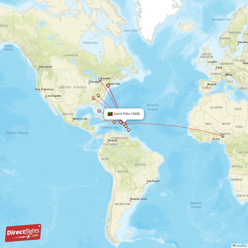 Direct flights to Saint Kitts SKB, St. Kitts and Nevis