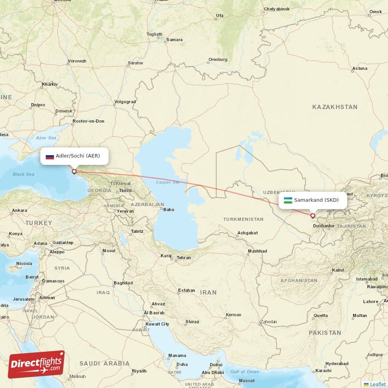 SKD - AER route map