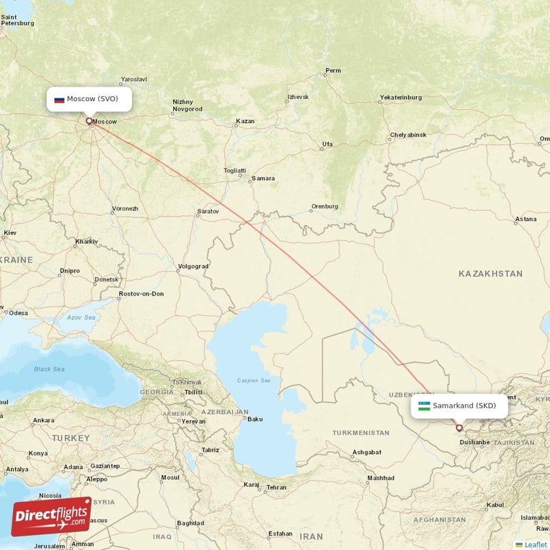SKD - SVO route map