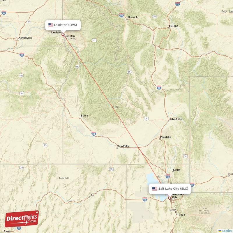 SLC - LWS route map