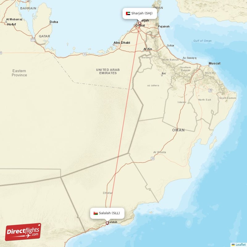 SLL - SHJ route map