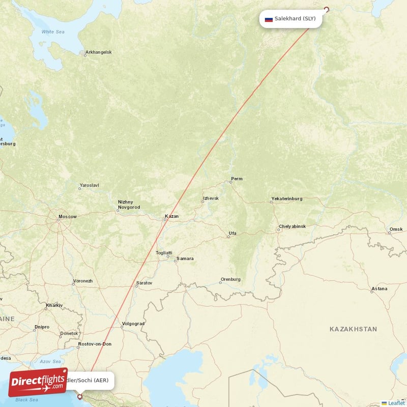 SLY - AER route map