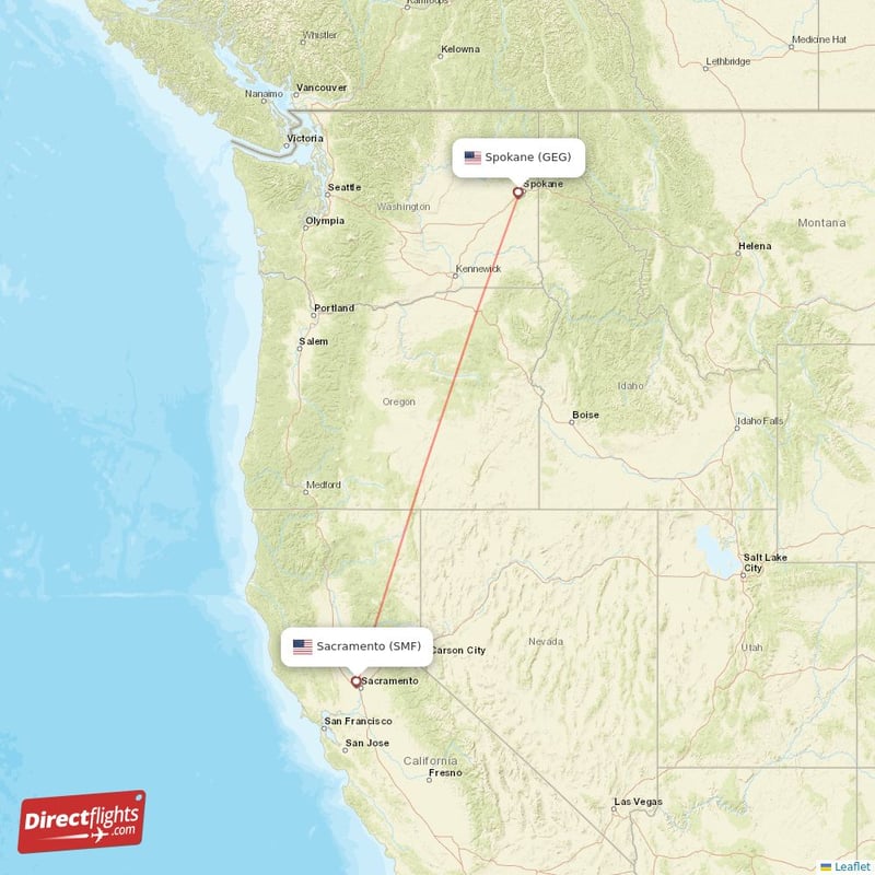 SMF - GEG route map