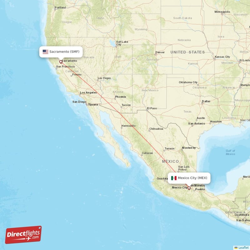 SMF - MEX route map