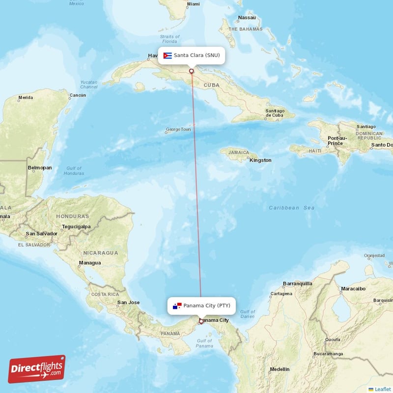 SNU - PTY route map
