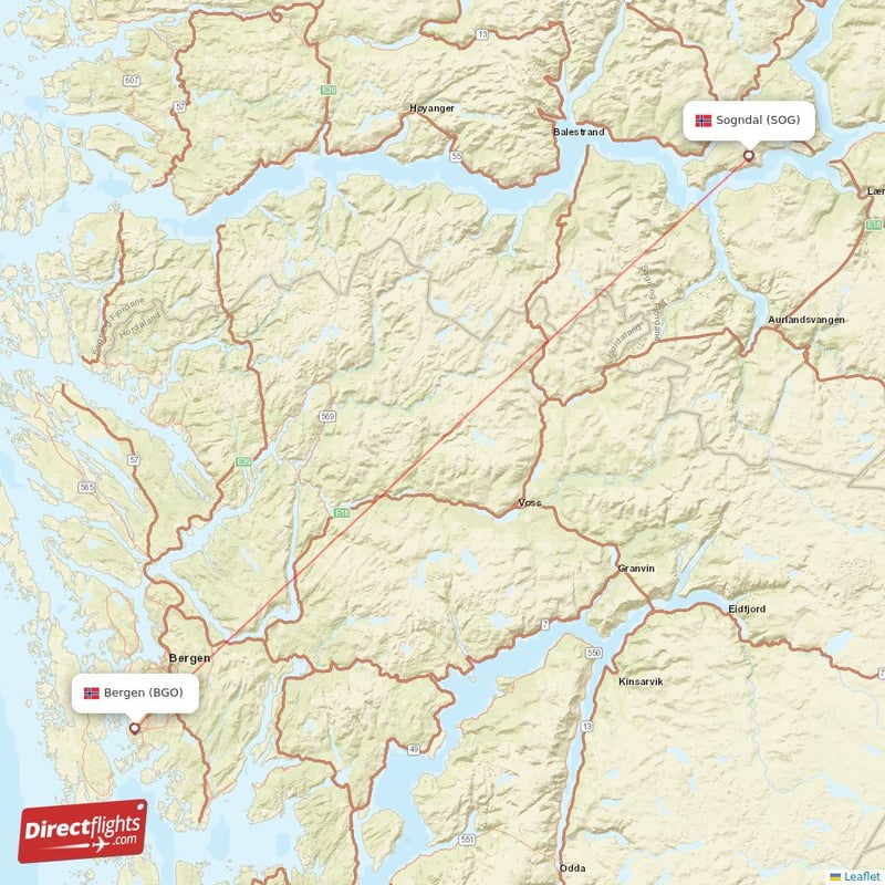SOG - BGO route map