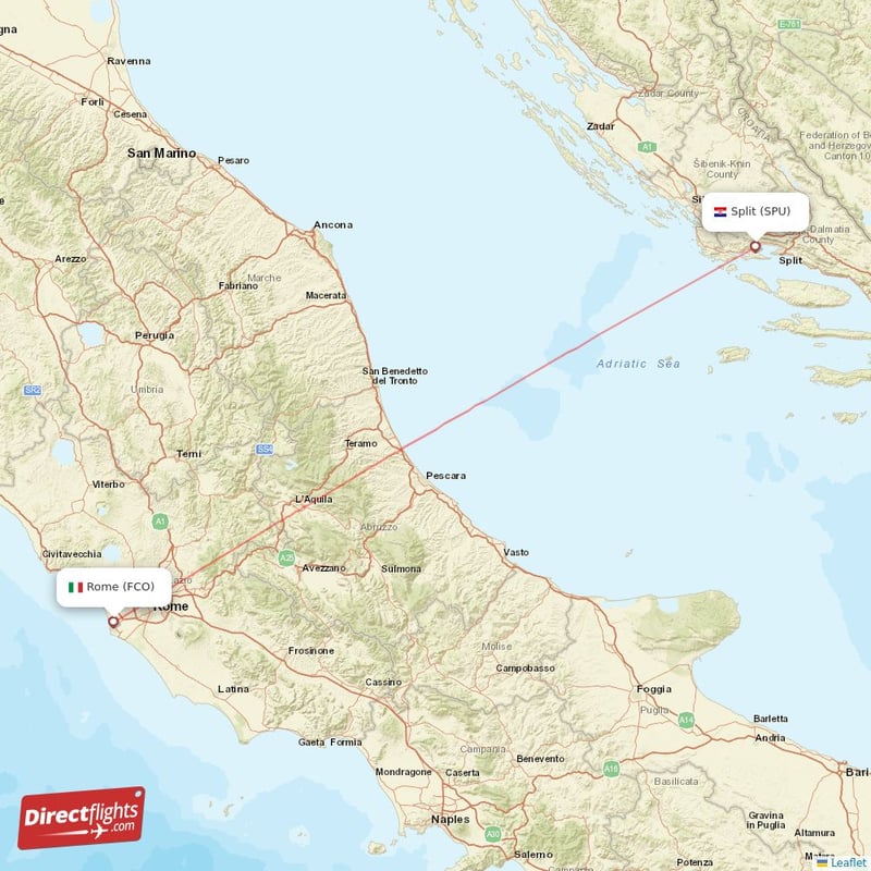 Direct Flights From Split To Rome Spu To Fco Non Stop 8711