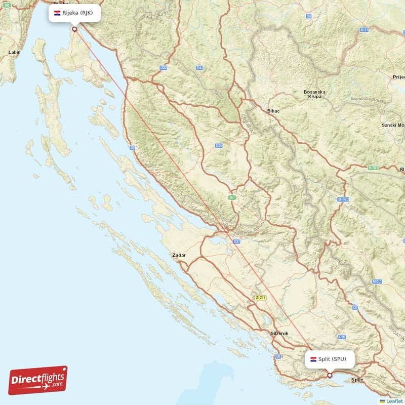 Direct flights from Split to Rijeka, SPU to RJK non-stop ...