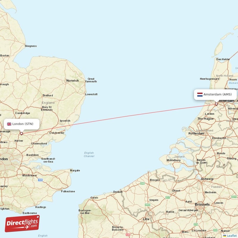 STN - AMS route map