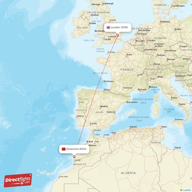 Direct flights from London to Essaouira STN to ESU non stop