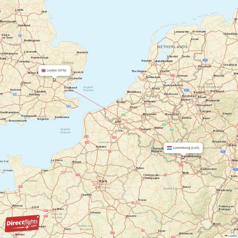 STN - LUX route map