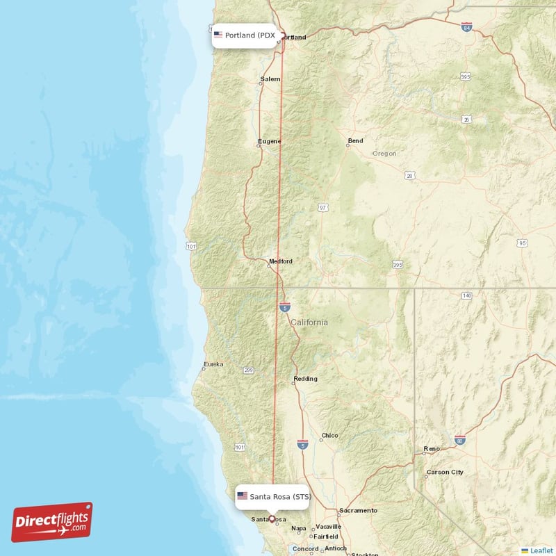 STS - PDX route map