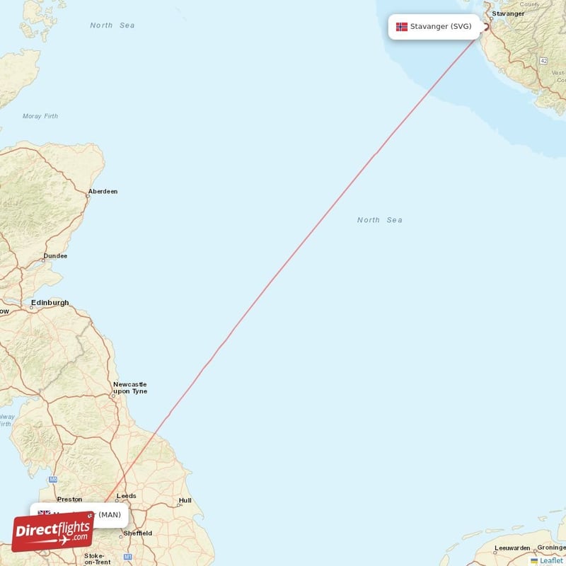 Direct flights from Stavanger to Manchester SVG to MAN non stop