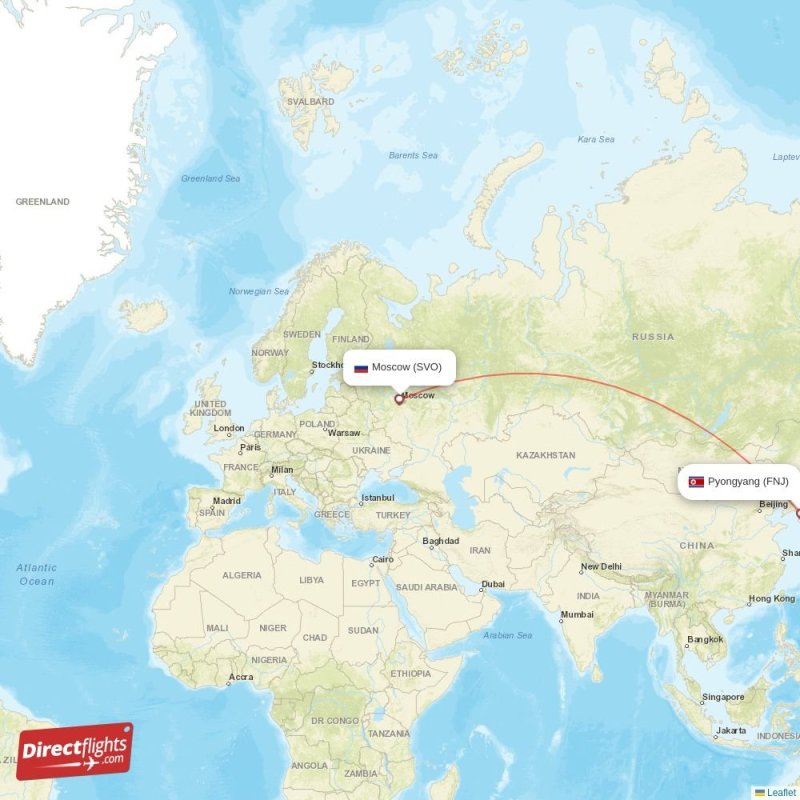 SVO - FNJ route map