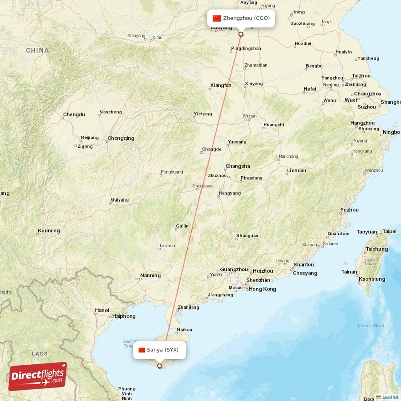 SYX - CGO route map