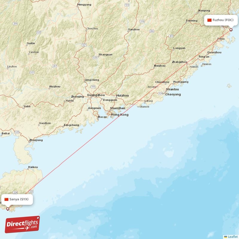 SYX - FOC route map