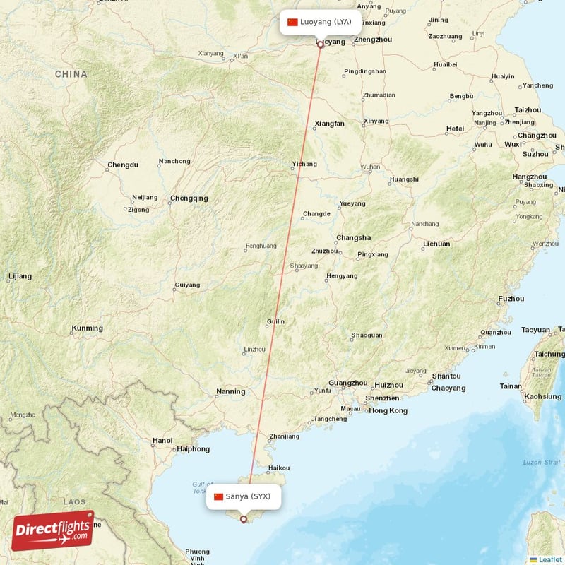 SYX - LYA route map