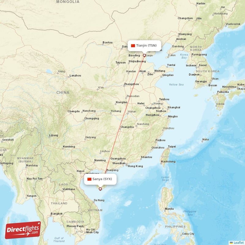 SYX - TSN route map