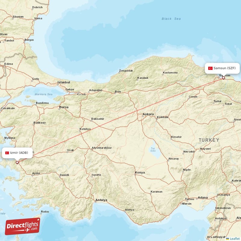 SZF - ADB route map