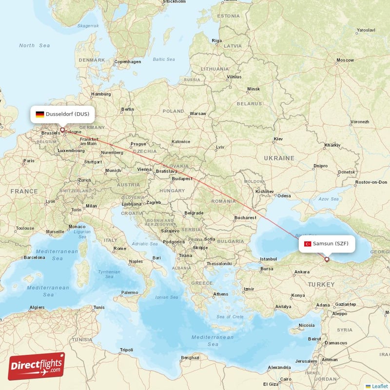 SZF - DUS route map