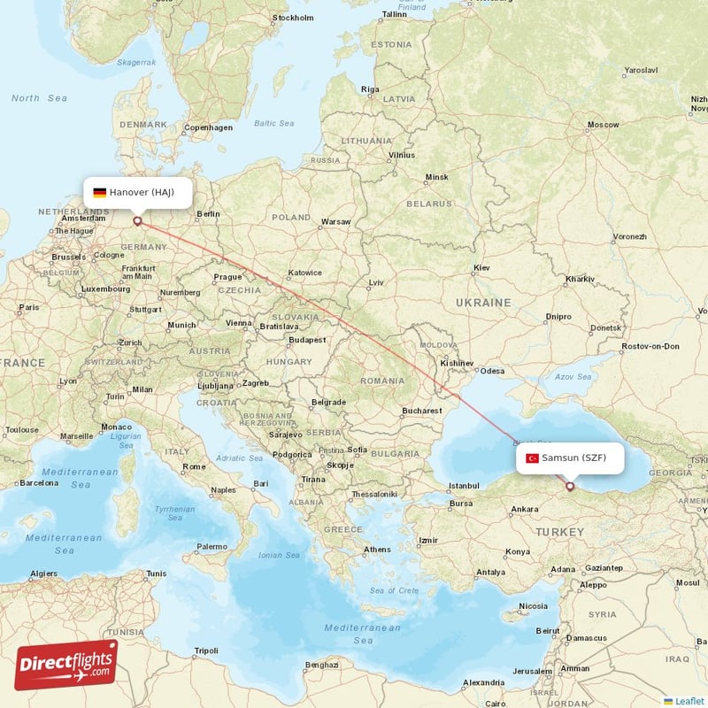 SZF - HAJ route map