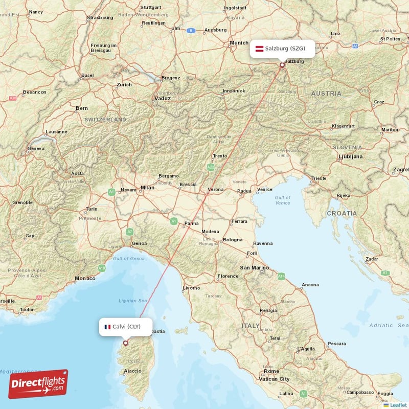 SZG - CLY route map
