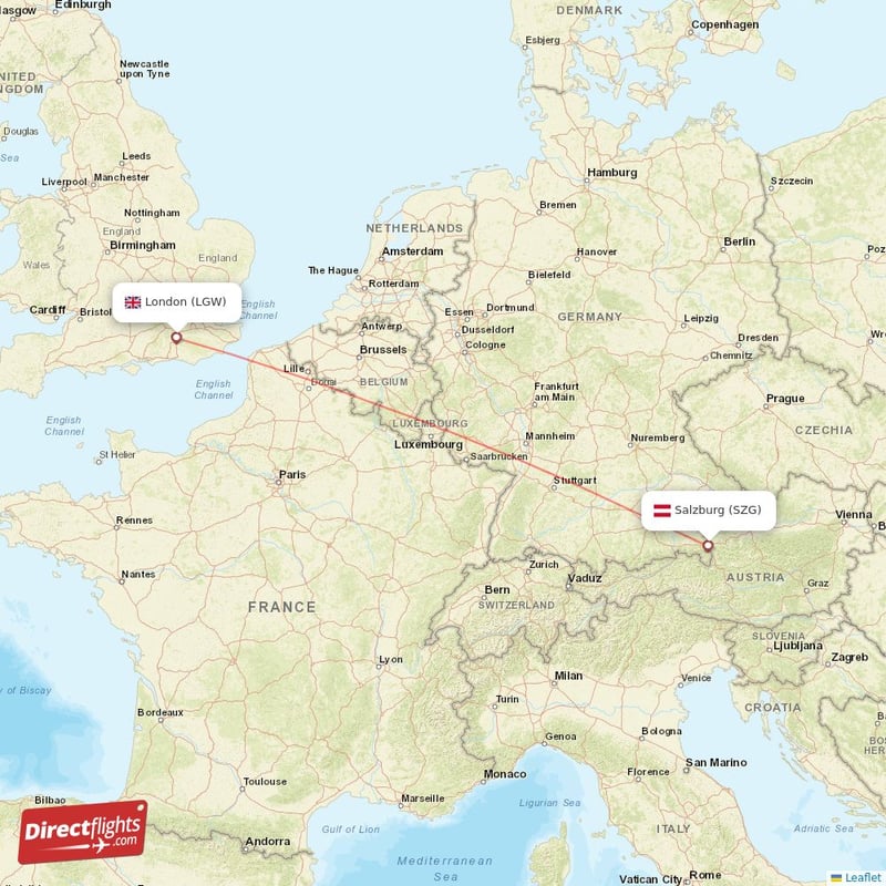 SZG - LGW route map