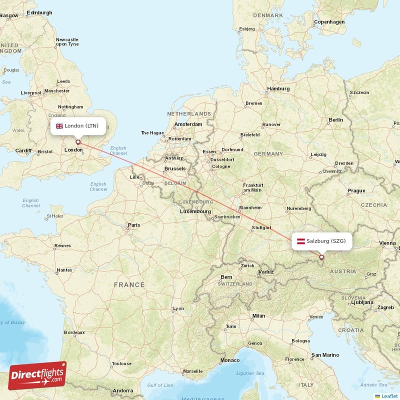 SZG - LTN route map