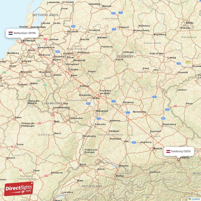 SZG - RTM route map
