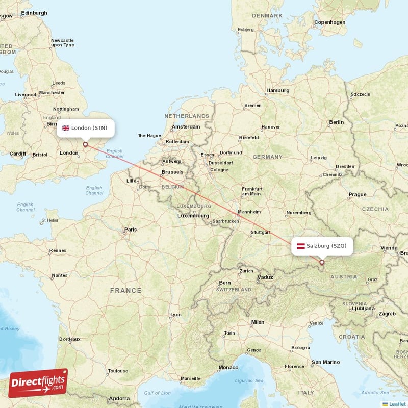 SZG - STN route map