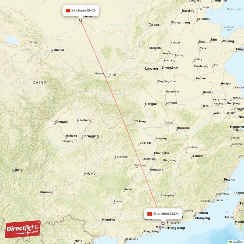 SZX - INC route map