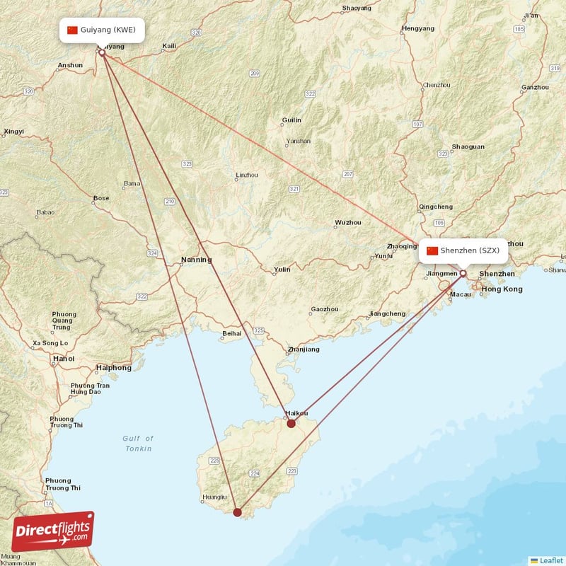 SZX - KWE route map