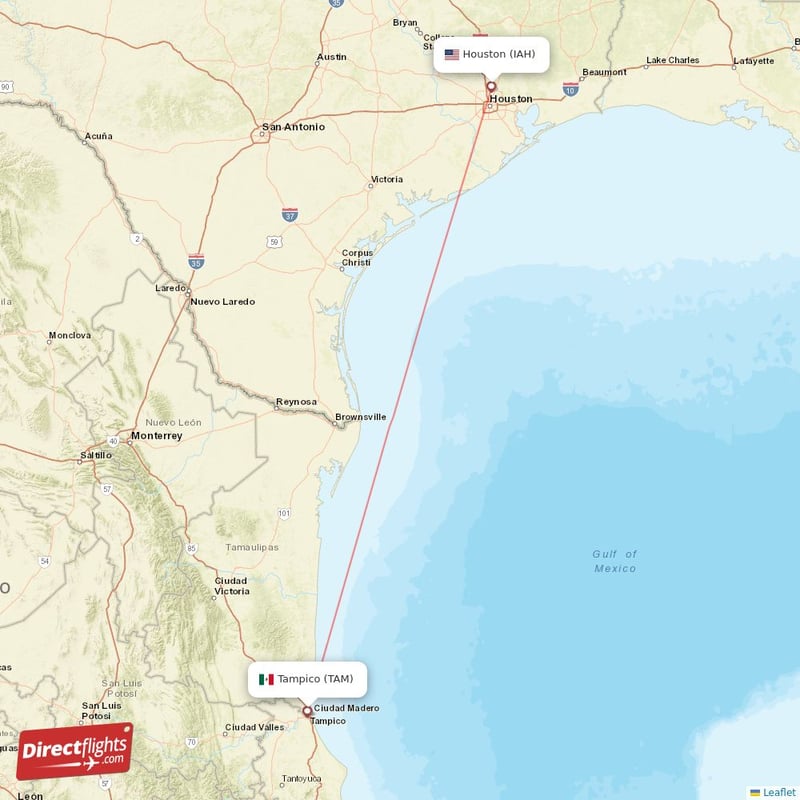 Direct flights from Tampico to Houston TAM to IAH non stop