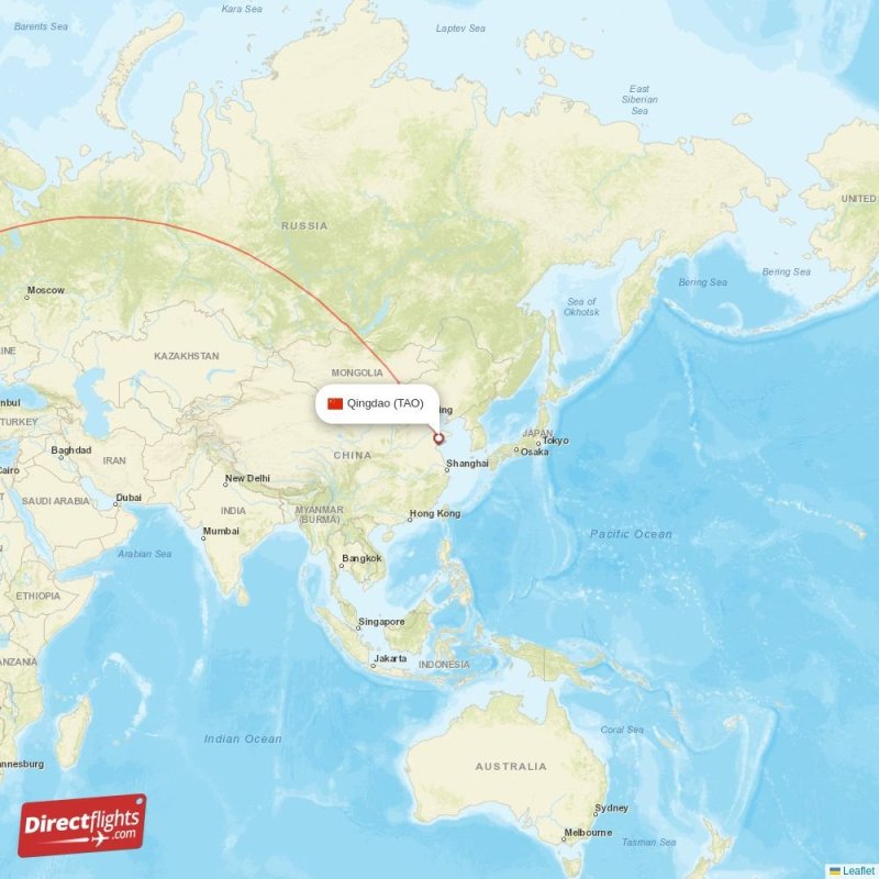 TAO - LHR route map