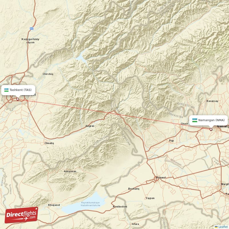 TAS - NMA route map
