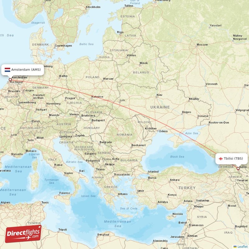 TBS - AMS route map
